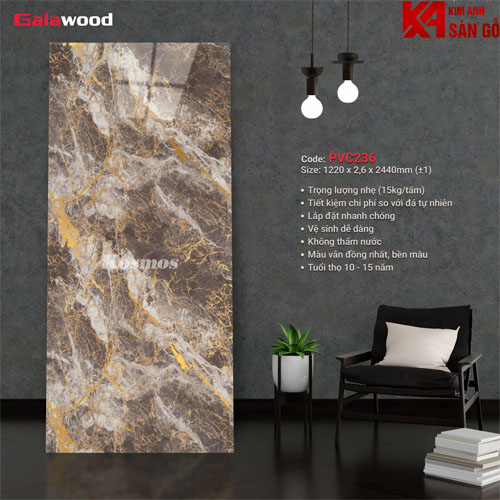 Tấm Ốp Tường PVC Giả Đá Galawood-236